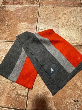 Nautica MEN'S Orange, Gray, Black, Color  Scarf